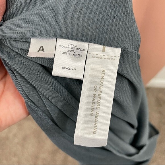 NWT Loft Sleeveless Wrap Dress Size SMALL Asymmetric Ruffle Hem Gray 100% Modal - Picture 6 of 8